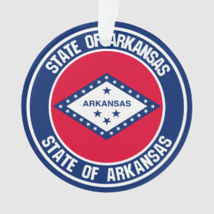 Arkansas Round Emblem Ornament