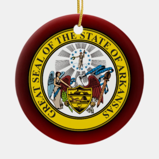Arkansas Seal Ceramic Tree Decoration (Front)