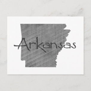Arkansas Shaped Vintage Grey Chalkboard Black Name Postcard