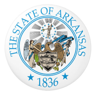 Arkansas sign ceramic knob