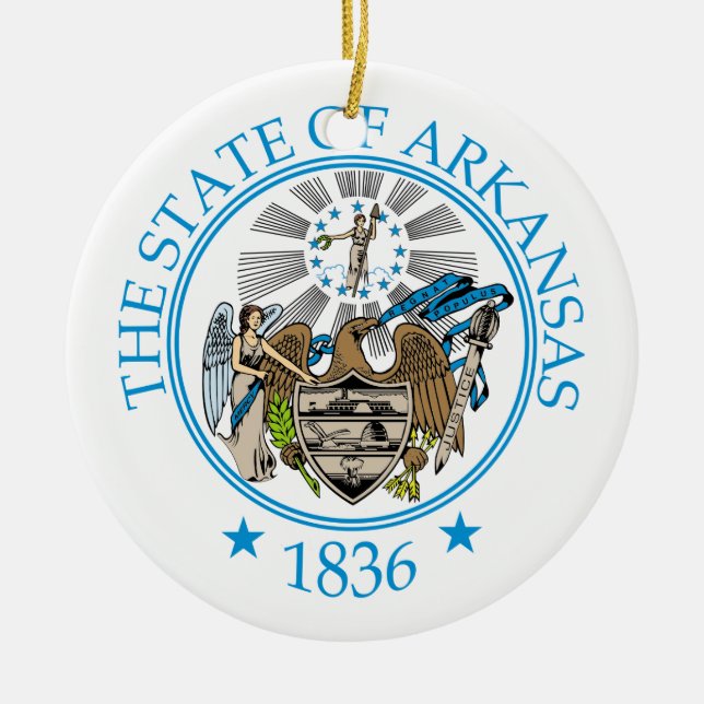 Arkansas sign ceramic ornament (Front)