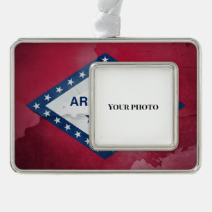 Arkansas Silver Plated Framed Ornament