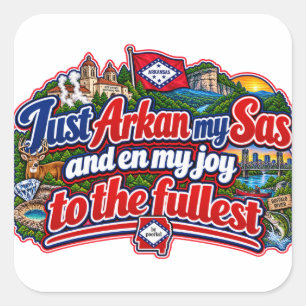 Arkansas square sticker