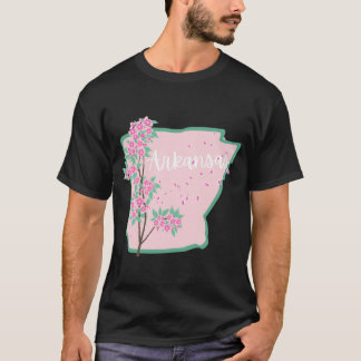 Arkansas State Apple Blossom Flower Watercolor Sti T-Shirt