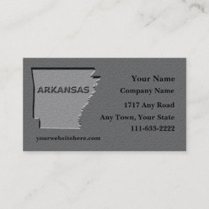 Arkansas State Business card  carved stone look