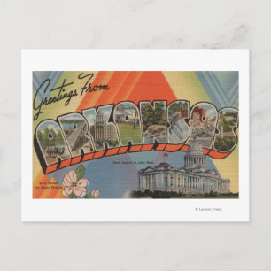Arkansas (State Capital) - Large Letter Scenes Postcard