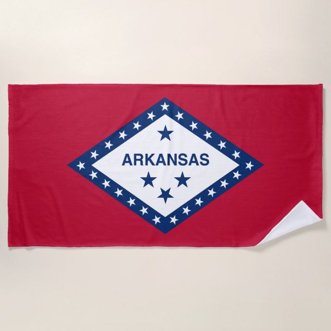 Arkansas State Flag Beach Towel (Front)