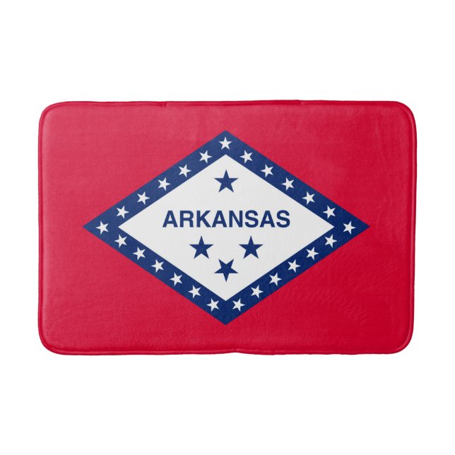 Arkansas State Flag Design Bath Mat (Front)