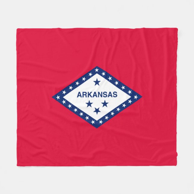 Arkansas State Flag Design Fleece Blanket (Front (Horizontal))
