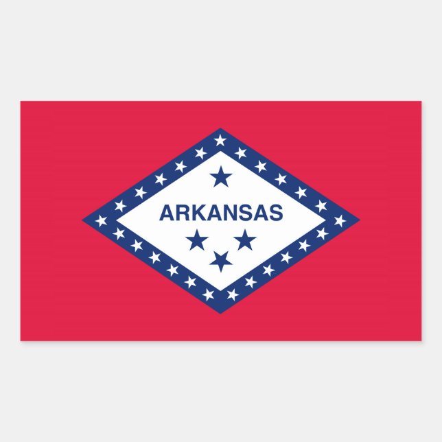 Arkansas State Flag Design Rectangular Sticker (Front)