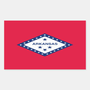Arkansas State Flag Design Rectangular Sticker