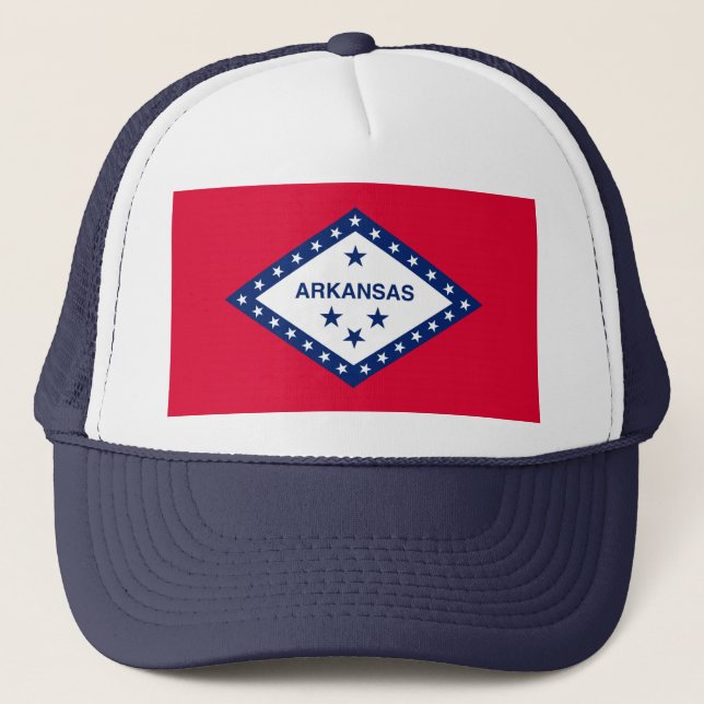 Arkansas State Flag Design Trucker Hat (Front)