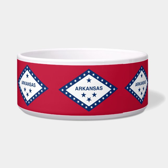 Arkansas State Flag Pet Bowl (Right)