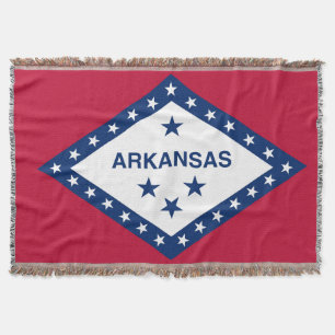 Arkansas State Flag Print Patriotic Throw Blanket