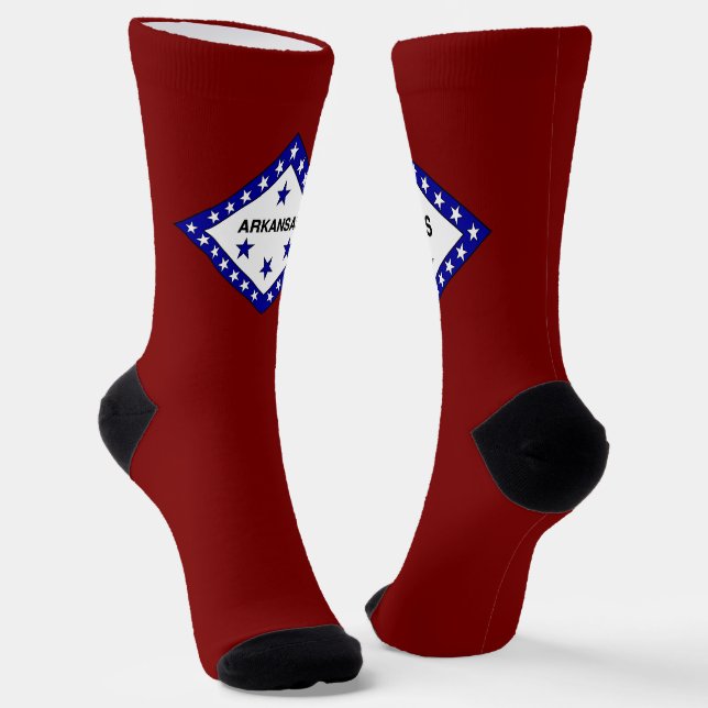 Arkansas State flag Socks (Angled)