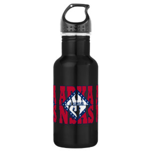 Arkansas state flag text 532 ml water bottle