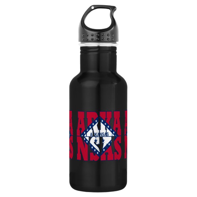 Arkansas state flag text 532 ml water bottle (Front)