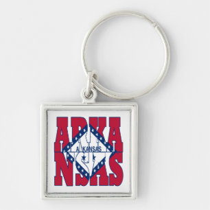 Arkansas state flag text key ring