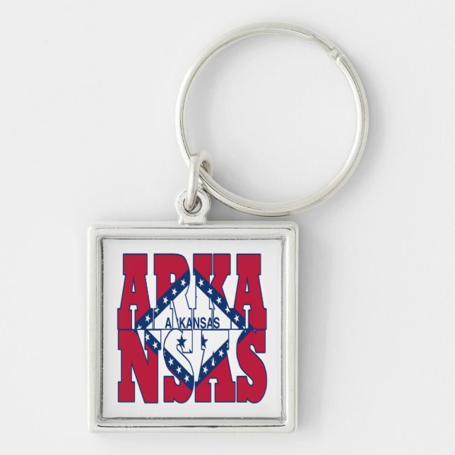 Arkansas state flag text key ring (Front)