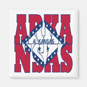 Arkansas state flag text magnet