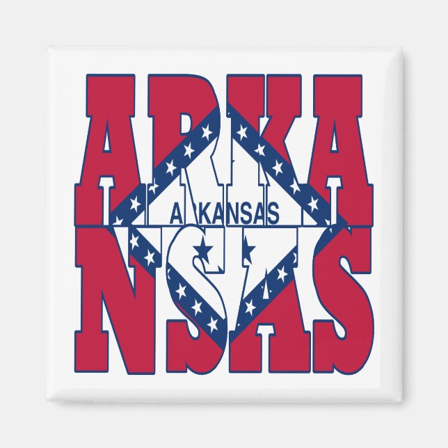 Arkansas state flag text magnet (Front)