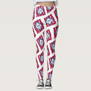 Arkansas state flag text pattern leggings