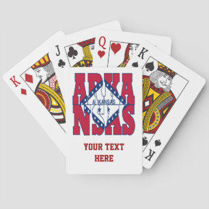 Arkansas state flag text playing cards