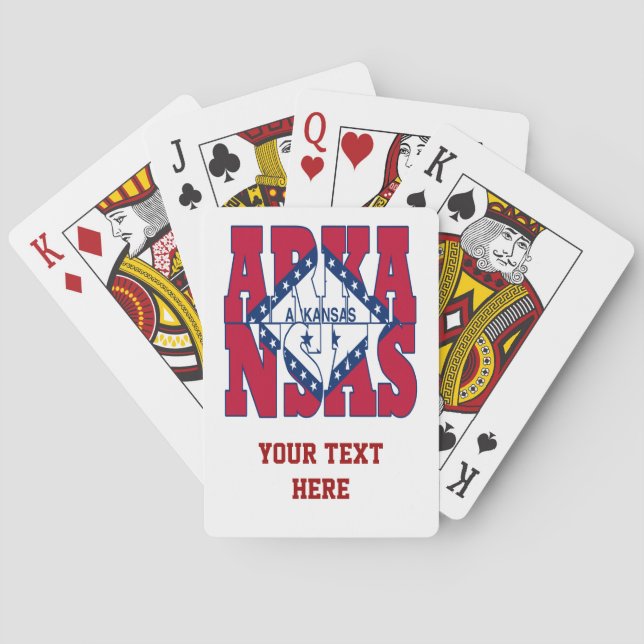 Arkansas state flag text playing cards (Back)