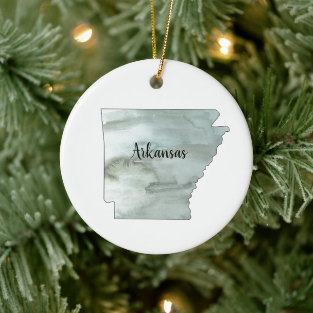 Arkansas State Illustration Ceramic Ornament (Tree)