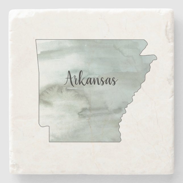 Arkansas State Illustration Stone Coaster (Front)