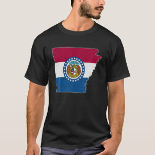 ARKANSAS STATE MAP MISSOURI MO Flag Roots Men Wome T-Shirt