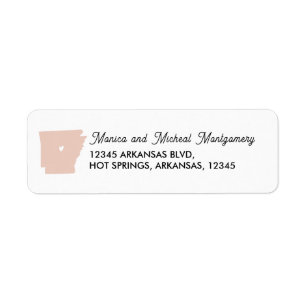 ARKANSAS State Map with Heart - ANY COLOR!    Return Address Label