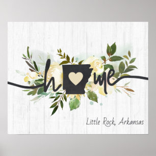 Arkansas State Personalised Your Home City Rustic Poster