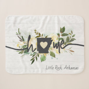 Arkansas State Personalised Your Home City Rustic Sherpa Blanket