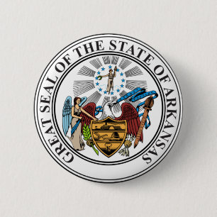 Arkansas State Seal 6 Cm Round Badge