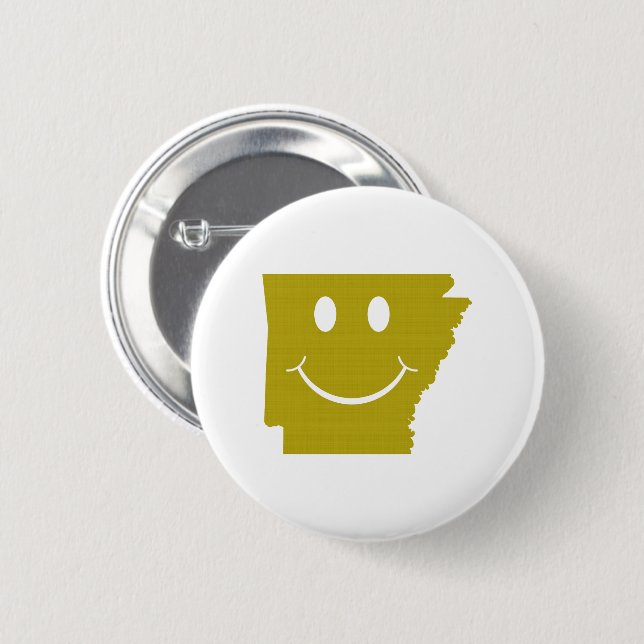 Arkansas State Shape Face 6 Cm Round Badge (Front & Back)