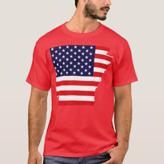 Arkansas State Shape Flag Background TShirt