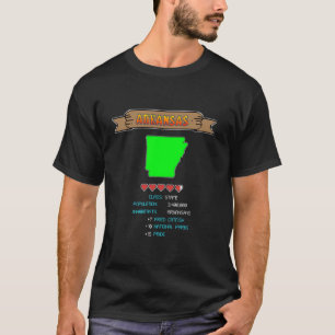 Arkansas State Video Games 8 Bit Pixel 80s Retro U T-Shirt