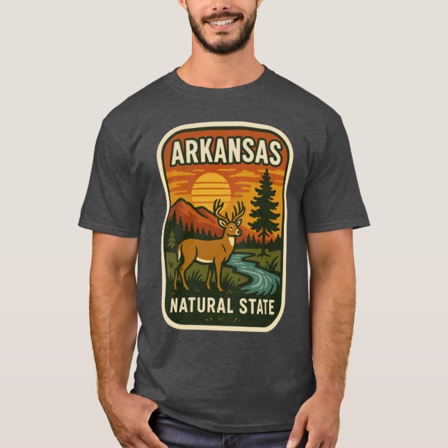 Arkansas Sticker T-Shirt (Front)