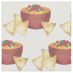 Arkansas Style Cheese Dip Nacho Chips Foodie Snack Fabric