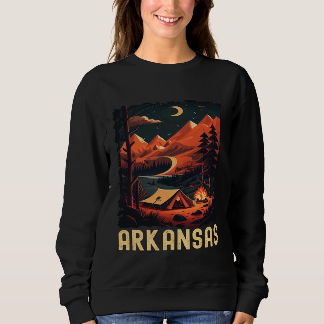 Arkansas Sunset retro 70s vintage hiking camping Sweatshirt (Front)