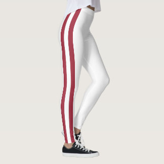 Arkansas Team Spirit, Red and White Leggings