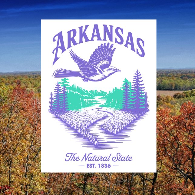Arkansas The Natural State Est. 1836 Travel Postcard (Arkansas The Natural State Est. 1836 Travel Postcard)