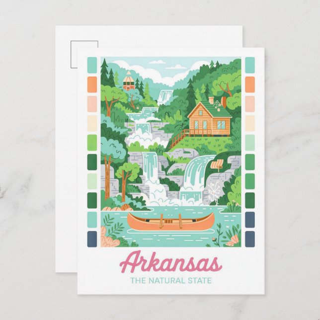 Arkansas the Natural State Summer Travel Postcard (Front/Back)