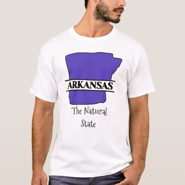 Arkansas The Natural State US state map  T-Shirt (Front)