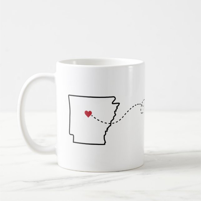 Arkansas to Texas - Heart2Heart Coffee Mug (Left)