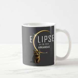 Arkansas Total Solar Eclipse 2024 Funny Cat Gles T Coffee Mug