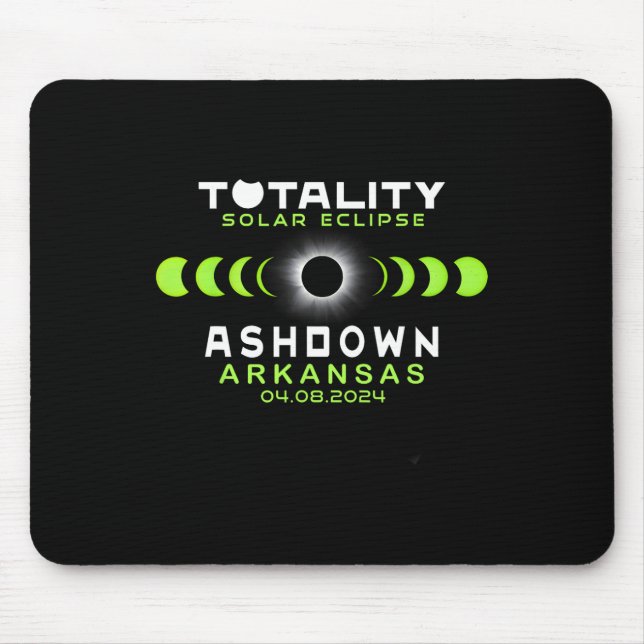 Arkansas Total Solar Eclipse 2024  Mouse Pad (Front)