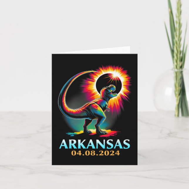 Arkansas Totality Total Solar Eclipse 2024 T Rex D Card (Front)