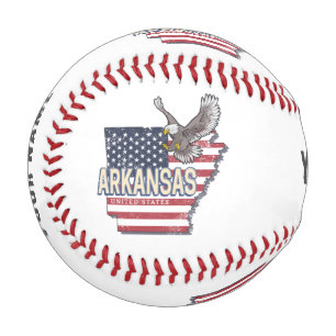 Arkansas United States Retro Map Vintage USA Baseball